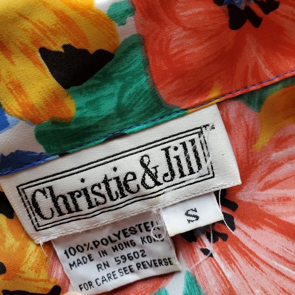 Vintage Women's Small Christie & Jill Floral Hawaiian Shirt - Picture 6 of 6